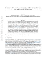 Injecting New Knowledge into Large Language Models via Supervised Fine-Tuning