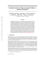Evaluation of Text-to-Video Generation Models: A Dynamics Perspective