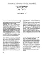 Society of General Internal Medicine 20th Annual Meeting Washington, DC May 1–3, 1997 ABSTRACTS