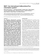 IMGT, the international ImMunoGeneTics information system®