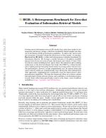 BEIR: A Heterogeneous Benchmark for Zero-shot Evaluation of Information Retrieval Models