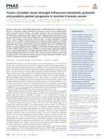 Tumor circadian clock strength influences metastatic potential and predicts patient prognosis in luminal A breast cancer