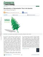 Mineralization or Polymerization: That Is the Question