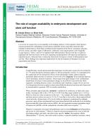 The role of oxygen availability in embryonic development and stem cell function