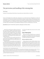 The prevention and handling of the missing data