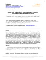Occurrence and effects of plastic additives on marine environments and organisms: A review