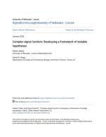 Complex signal function: Developing a framework of testable hypotheses