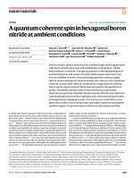 A quantum coherent spin in hexagonal boron nitride at ambient conditions