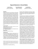 Signed Networks in Social Media