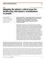 Mapping the planet’s critical areas for biodiversity and nature’s contributions to people