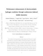 Performance enhancement of electrocatalytic hydrogen evolution through coalescence-induced bubble dynamics