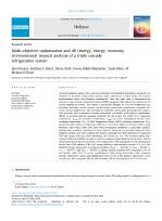 Multi-objective optimization and 4E (energy, exergy, economy, environmental impact) analysis of a triple cascade refrigeration system