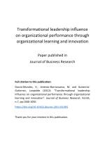 Transformational leadership influence on organizational performance through organizational learning and innovation