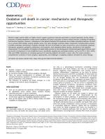 Oxidative cell death in cancer: mechanisms and therapeutic opportunities