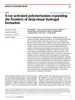 X-ray-activated polymerization expanding the frontiers of deep-tissue hydrogel formation