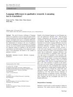 Language differences in qualitative research: is meaning lost in translation?