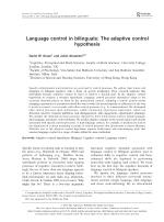 Language control in bilinguals: The adaptive control hypothesis