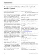 De-duplication of database search results for systematic reviews in EndNote