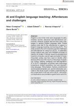 AI and English language teaching: Affordances and challenges