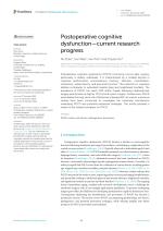 Postoperative cognitive dysfunction—current research progress