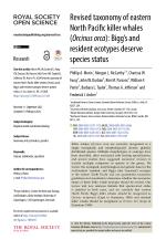 Revised taxonomy of eastern North Pacific killer whales (Orcinus orca): Bigg’s and resident ecotypes deserve species status