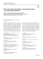 Back to the origins: biopesticides as promising alternatives to conventional agrochemicals