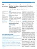 25 year trends in cancer incidence and mortality among adults aged 35-69 years in the UK, 1993-2018: retrospective secondary analysis