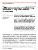 Additive manufacturing of an ultrastrong, deformable Al alloy with nanoscale intermetallics