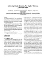 Achieving Single Channel, Full Duplex Wireless Communication