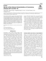 Review of the Clinical Characteristics of Coronavirus Disease 2019 (COVID-19)