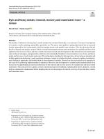 Dyes and heavy metals: removal, recovery and wastewater reuse—a review
