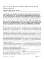 The Black Queen Hypothesis: Evolution of Dependencies through Adaptive Gene Loss