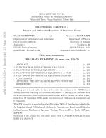 Fractional Calculus: Integral and Differential Equations of Fractional Order