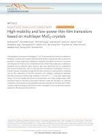 High-mobility and low-power thin-film transistors based on multilayer MoS2 crystals