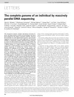 The complete genome of an individual by massively parallel DNA sequencing