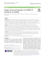 Impact of sex and gender on COVID-19 outcomes in Europe