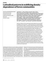 Latitudinal patterns in stabilizing density dependence of forest communities