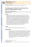 The Disaggregation of Within-Person and Between-Person Effects in Longitudinal Models of Change