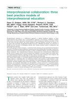 Interprofessional collaboration: three best practice models of interprofessional education
