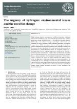 The urgency of hydrogen: environmental issues and the need for change