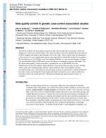 Data quality control in genetic case-control association studies