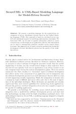SecureUML: A UML-Based Modeling Language for Model-Driven Security