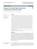 Dropout in online higher education: a systematic literature review