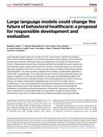 Large language models could change the future of behavioral healthcare: a proposal for responsible development and evaluation