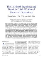 The 12-Month Prevalence and Trends in DSM-IV Alcohol Abuse and Dependence United States, 1991–1992 and 2001–2002