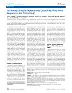 Resolving Difficult Phylogenetic Questions: Why More Sequences Are Not Enough