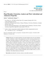 Plant Phenolics: Extraction, Analysis and Their Antioxidant and Anticancer Properties