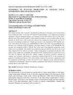 ECONOMICS OF PLANTAIN PRODUCTION IN YENAGOA LOCAL GOVERNMENT AREA OF BAYELSA STATE