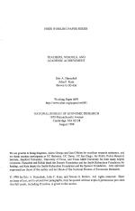 TEACHERS, SCHOOLS, AND ACADEMIC ACHIEVEMENT