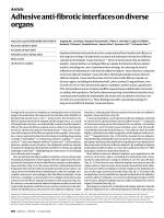 Adhesive anti-fibrotic interfaces on diverse organs